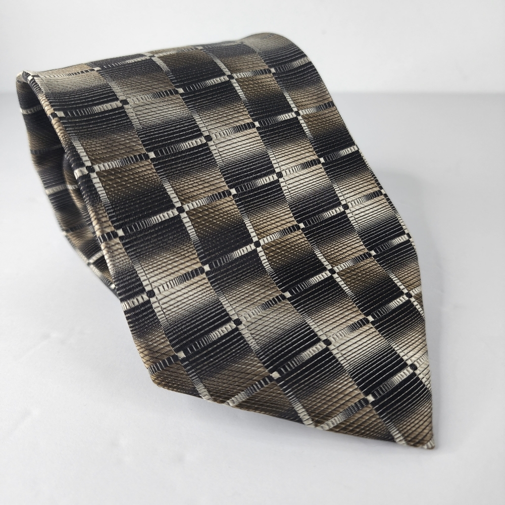 JOSEPH & FEISS Brown & Black Silk Tie.